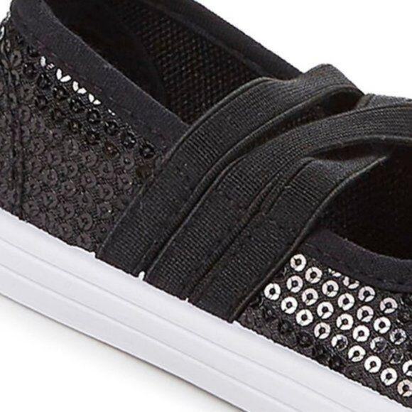 2 FOR $5 SALE Lilly of New York Black Sequined Slip On Sneakers Size 10 - Picture 6 of 9